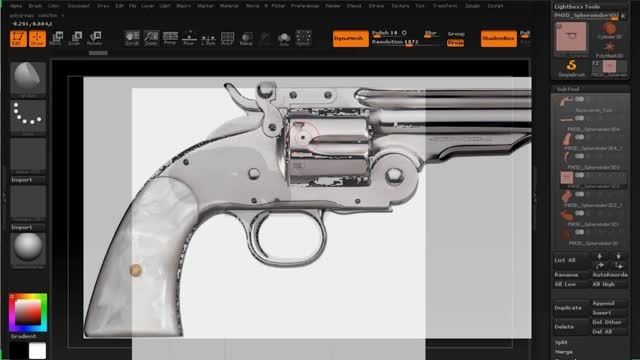 آموزش مدل سازی تفنگ سه بعدی در زیبراش - zbrush