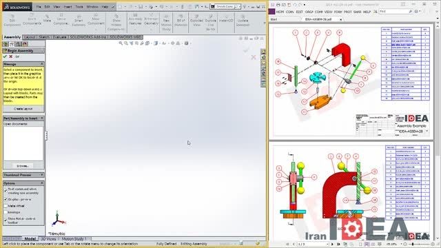 آموزش SolidWorks- محیط Assembly- تمرین Assem-28- قسمت 1