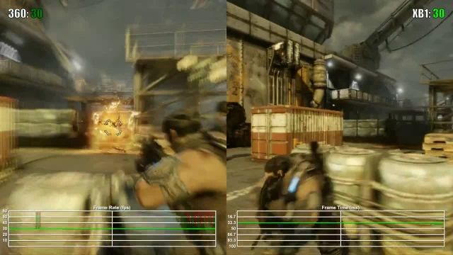 مقایسه میزان فریم ریت بازی Gears of War 3