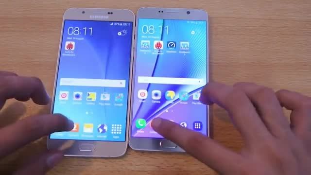 بررسی سرعت Samsung Galaxy Note 5 vs Samsung Galaxy A8