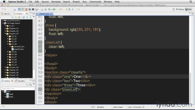 فیلم آموزش Clearfix Technique - CSS: Page Layouts