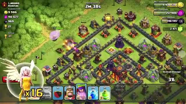 Clash of Clans - 16 healers with 1 golem
