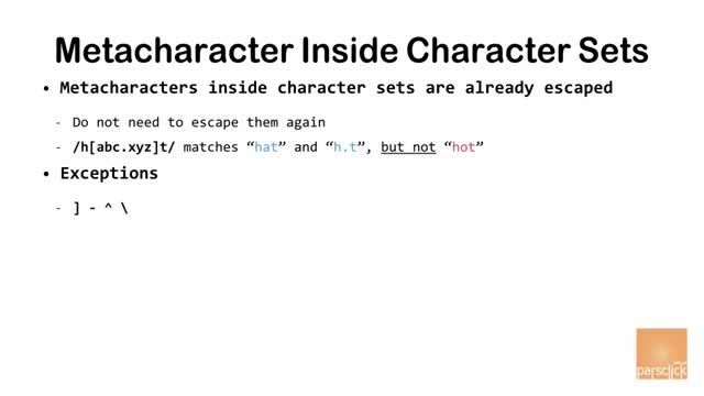 متا کاراکتر داخل Character Set در RegEx عبارت با قاعده