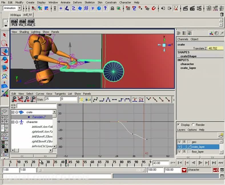 Body Mechanics and Animation in Maya - Pulling Objects