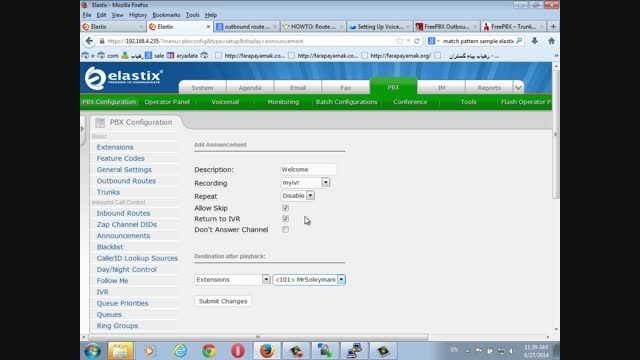 تنظیمات PBX  در الستیکس (کار با VOICEMAIL و گزارشگیری)