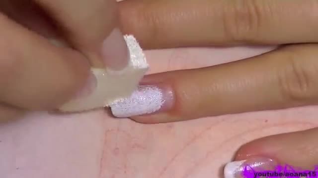 Ombre white and purple Spring fairy Nail Art Video Tuto