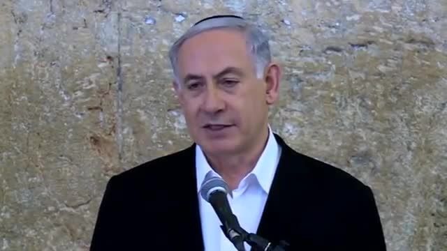 صحبت نتانیاهو در مورد ایران مقابل دیوار مقدس اورشلیم
