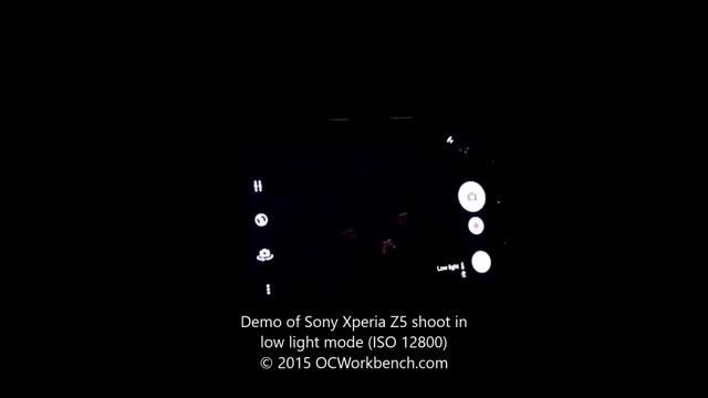 Sony Xperia Z5 shooting in ISO 12800 Low Light Mode