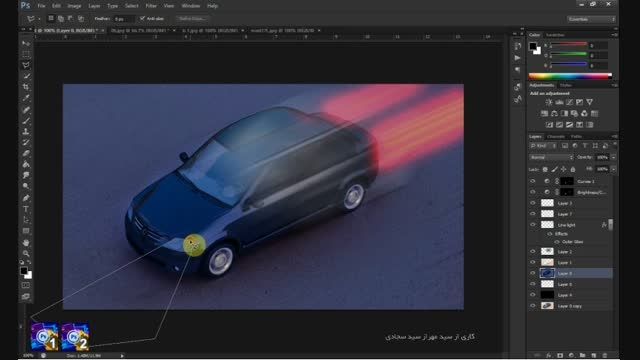 آموزش ساخت لایت لاین-قسمت دوم در فتوشاپ Photoshop