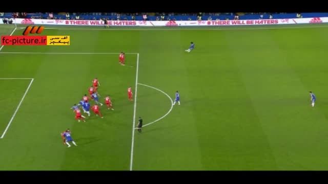 گل ایوانوویچ در بازی چلسی-لیورپول