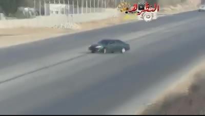 تصادف یک ماشین با کامیون در عربستان.