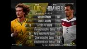 مقایسه آمار و ارقام بازیکنان آلمان و برزیل