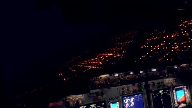 شبیه ساز پرواز FSX لندینگ در شب