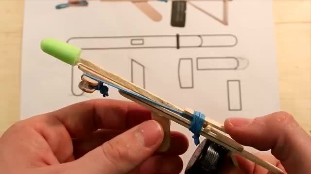 ساخته اسلحه کوچک با چوب بستنی و کش(+نقشه)