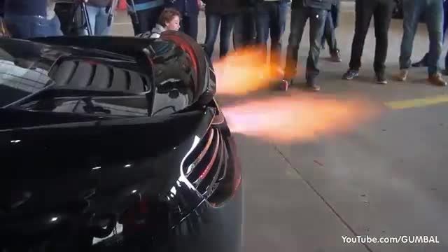 McLaren 12C + Aventador Roadster Shooting Flames