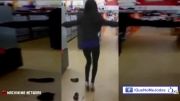 خرابکاری دختر در کفش فروشی