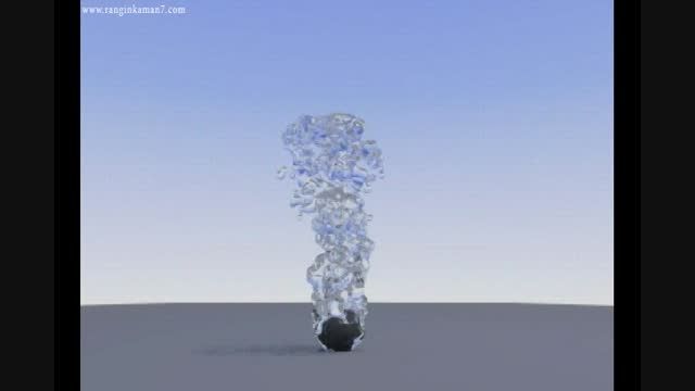 انیمیشن شبیه سازی فوران آب با FumeFx