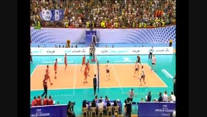 والیبال ایران آمریکا(امتیاز آخرست دوم)لحظه حساس