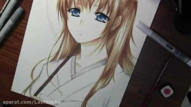 Drawing Anime girl in Kimono