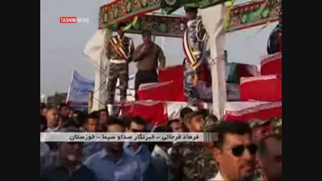 تشییع جنازه 76 شهید سرافراز در خوزستان
