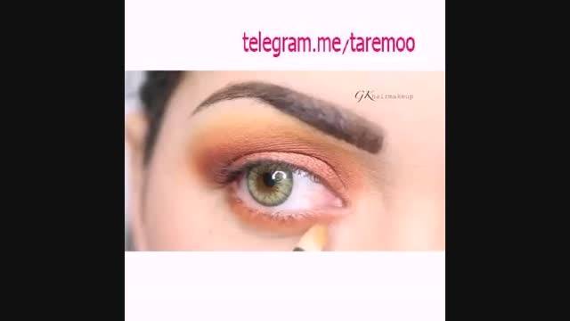 میکاپ چشم با سایه طلایی زیبا در تارمو