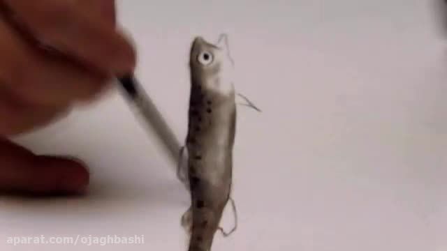نقاشی 3 بعدی ماهی