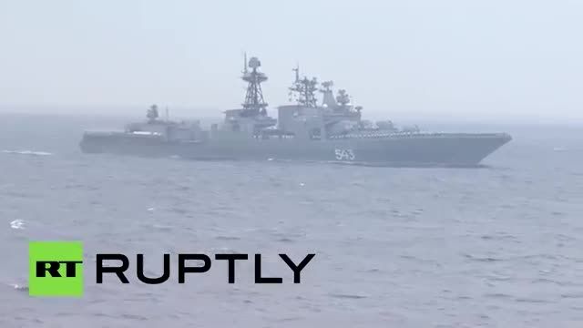 مانور مشترک ارتش های روسیه و چین در دریا