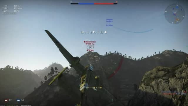 War thunder بازی خودم  باهواپیمای (Bf 110 C-4)