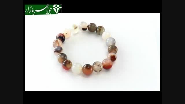 دستبند عقیق شجری درشت زنانه - کد 6840