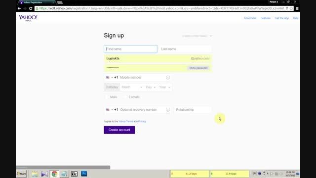در یاهو چگونه ایمیل بسازیم BigETek.com