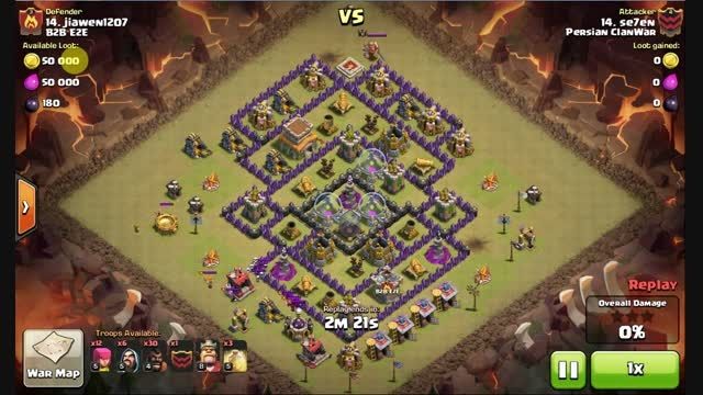 Clash Of Clans- 3 star Attack TH 8  HogRider