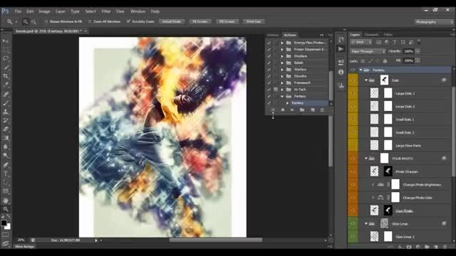 آموزش استفاده از اکشن حرفه ای فانتزی در فتوشاپ