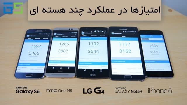 مقایسه بنچمارک Note 4،Galaxy S6،LG G4،one M9 و iPhone 6