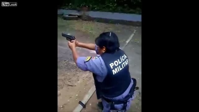 پلیس زن برزیلی در تمرین تیراندازی خودش را زخمی کرد