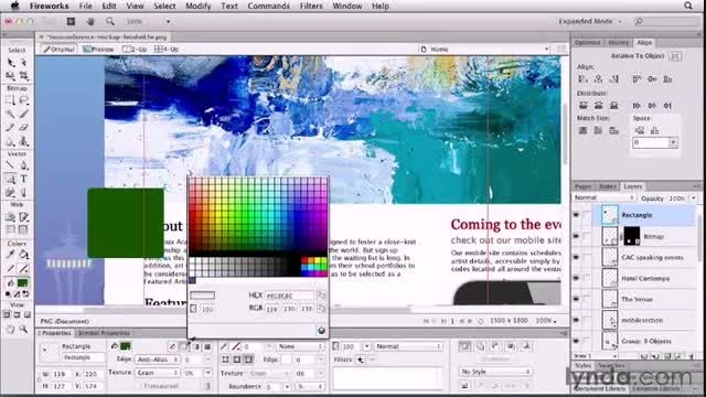 فیلم آموزش  Using CSS tools in the- Lynda Fireworks CS6