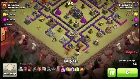 Town Hall 9 attacks - &quot;govalo&quot; 3 star