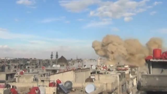 صدای وحشتناک انفجار راکت در سوریه