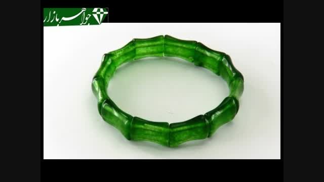 دستبند عقیق سبز تراش خاص و درشت زنانه - کد 6969