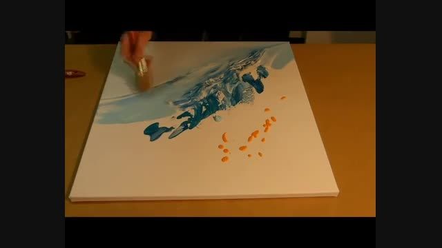 آموزش نقاشی آبستره با سه رنگ