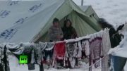 طوفان زمستانی در کمپ آوارگان سوری در لبنان