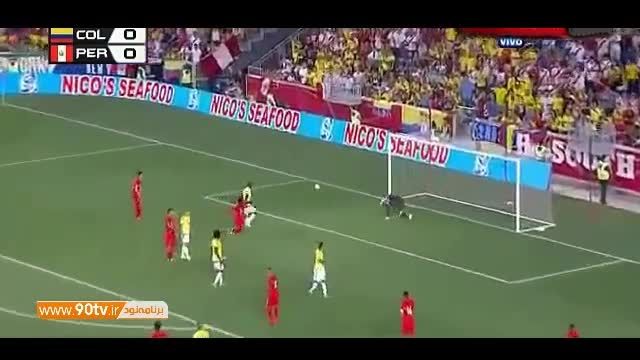 خلاصه بازی: کلمبیا ۱-۱ پرو