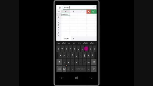 ویدیوی نمایش ویژگیهای Excel Preview در ویندوز موبایل 10