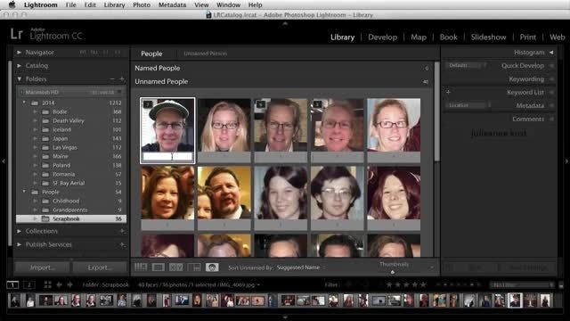 ویژگی شناسایی چهره در Adobe Lightroom CC 2015
