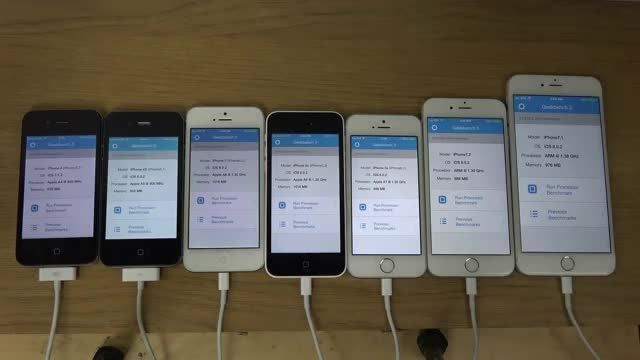 تست سرعت تمامی آیفون ها از iphone 4 تا iPhone 6 Plus