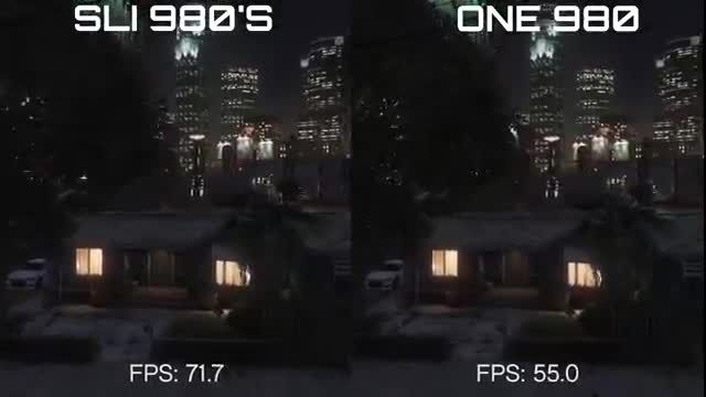 مقایسه کارایی GTX 980 تک و SLI در بازی GTA V