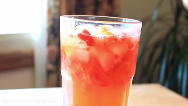 نوشیدنی توت فرنگی و لیمو
