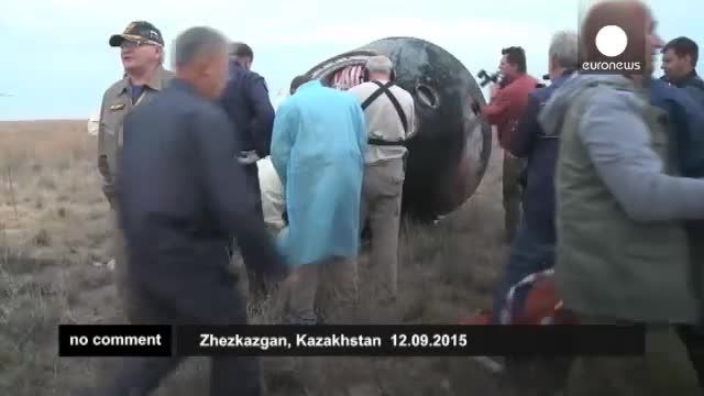 فرود فضاپیمای سویوز در قزاقستان