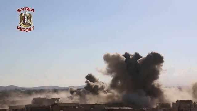 بمباران شدید و دلچسب تروریست ها توسط میگ 23 ارتش سوریه