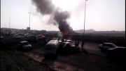 آتش سوزی اتوبوس در پرند