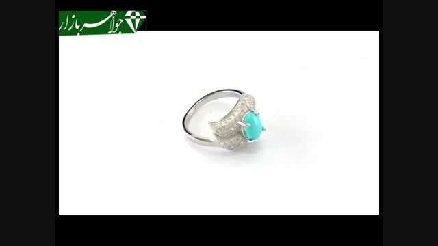 انگشتر فیروزه نیشابوری طرح جواهری درشت زنانه - کد 6801